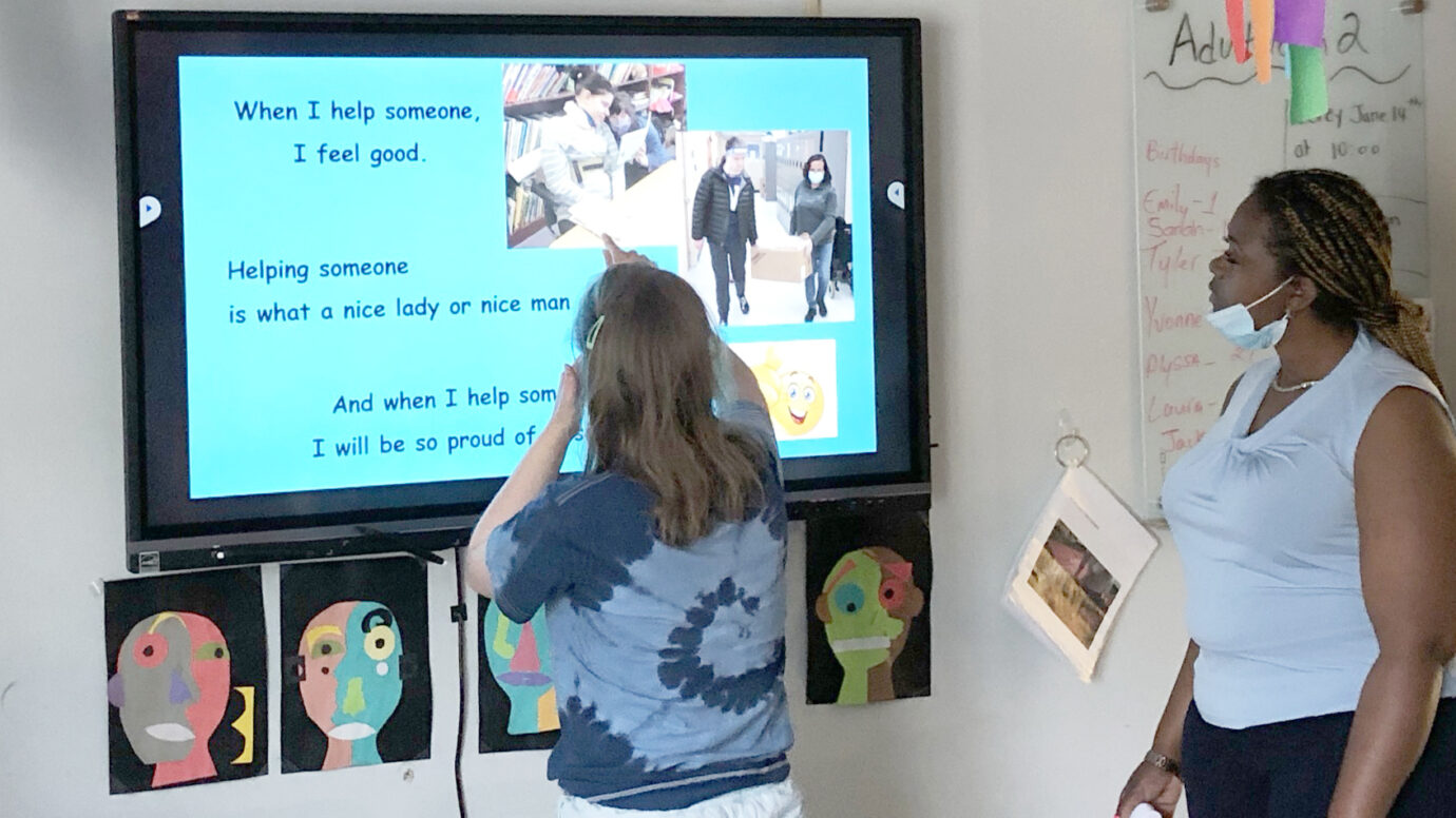 Assistive Technology Grants gives young children the opportunity to us a TV with touch-screen capabilities as a learning tool